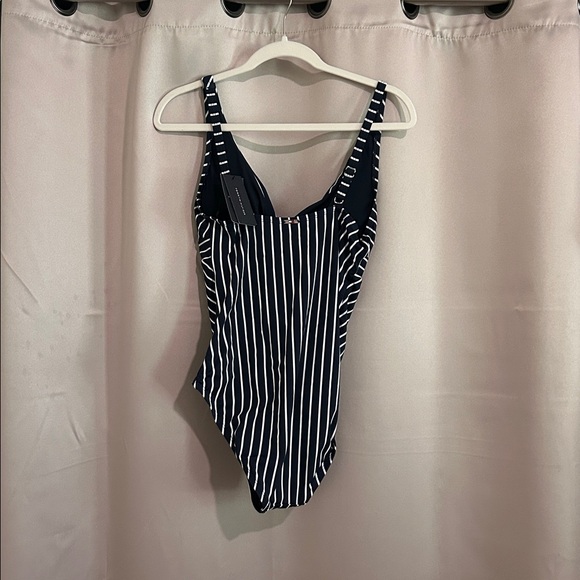 Tommy Hilfiger Navy and White Striped Swimsuit - Picture 2 of 4